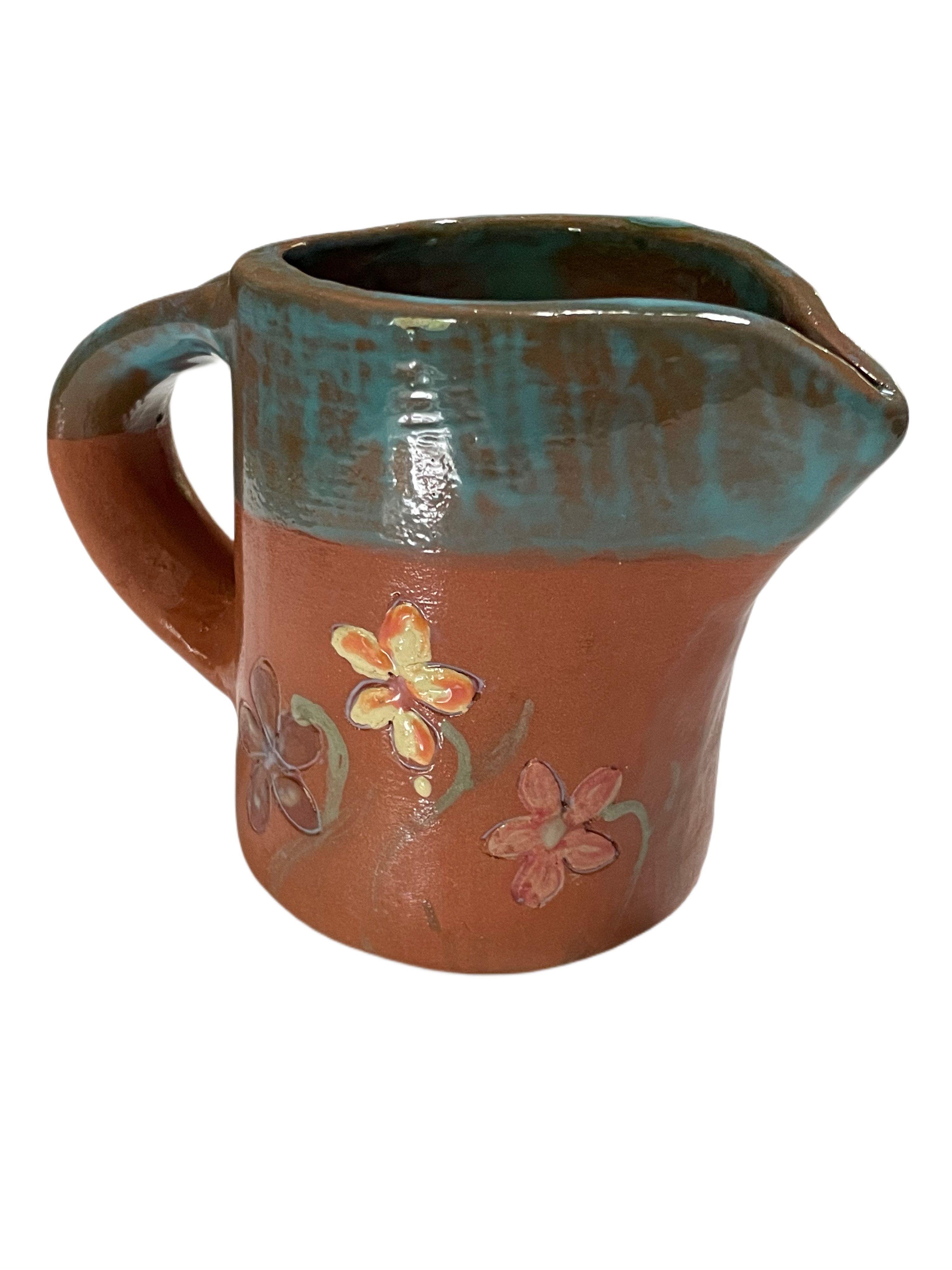 Jarro para leche hecho y pintado a mano-3