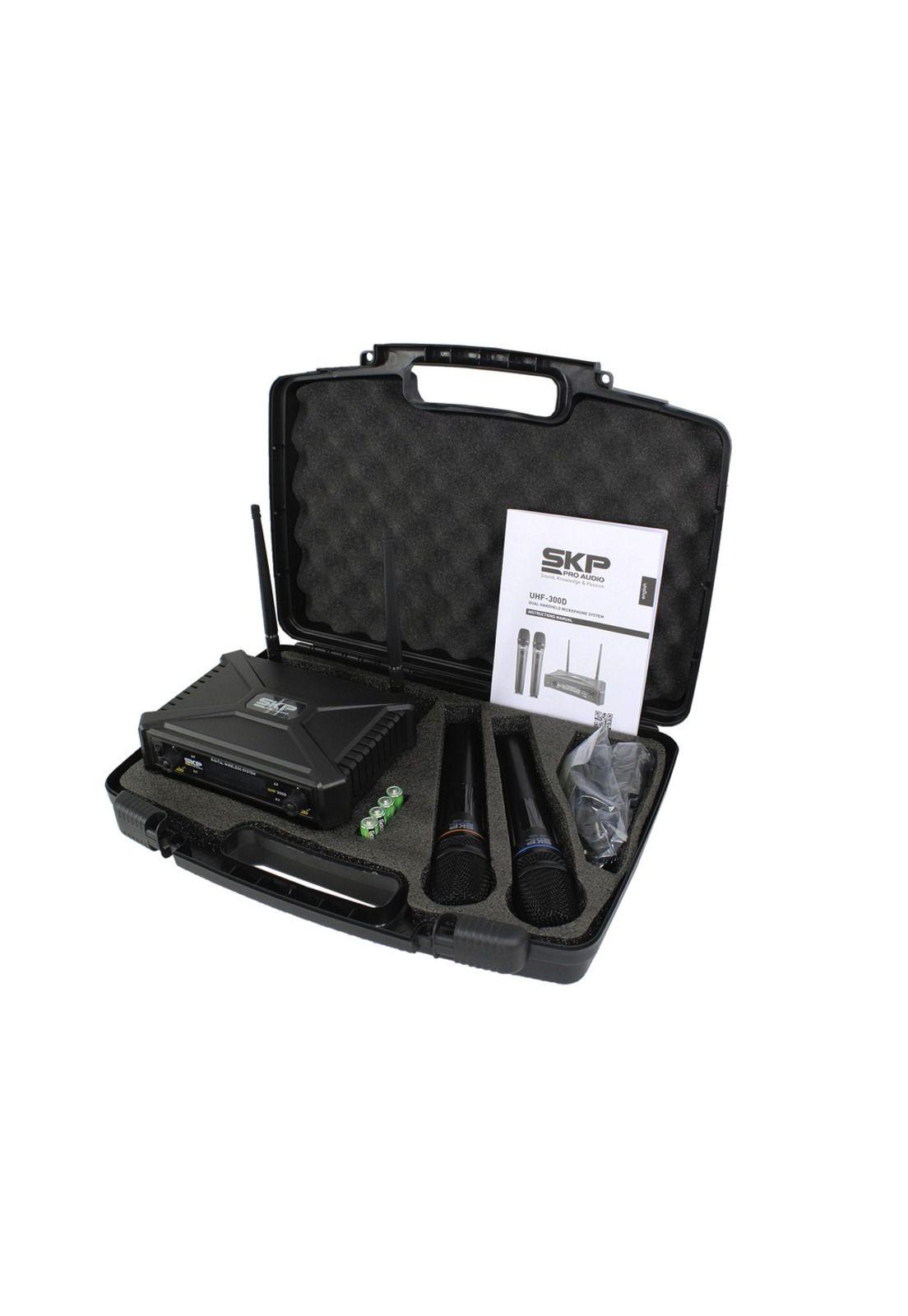 Micrófono Doble Inalámbrico SKP UHF 300D-4