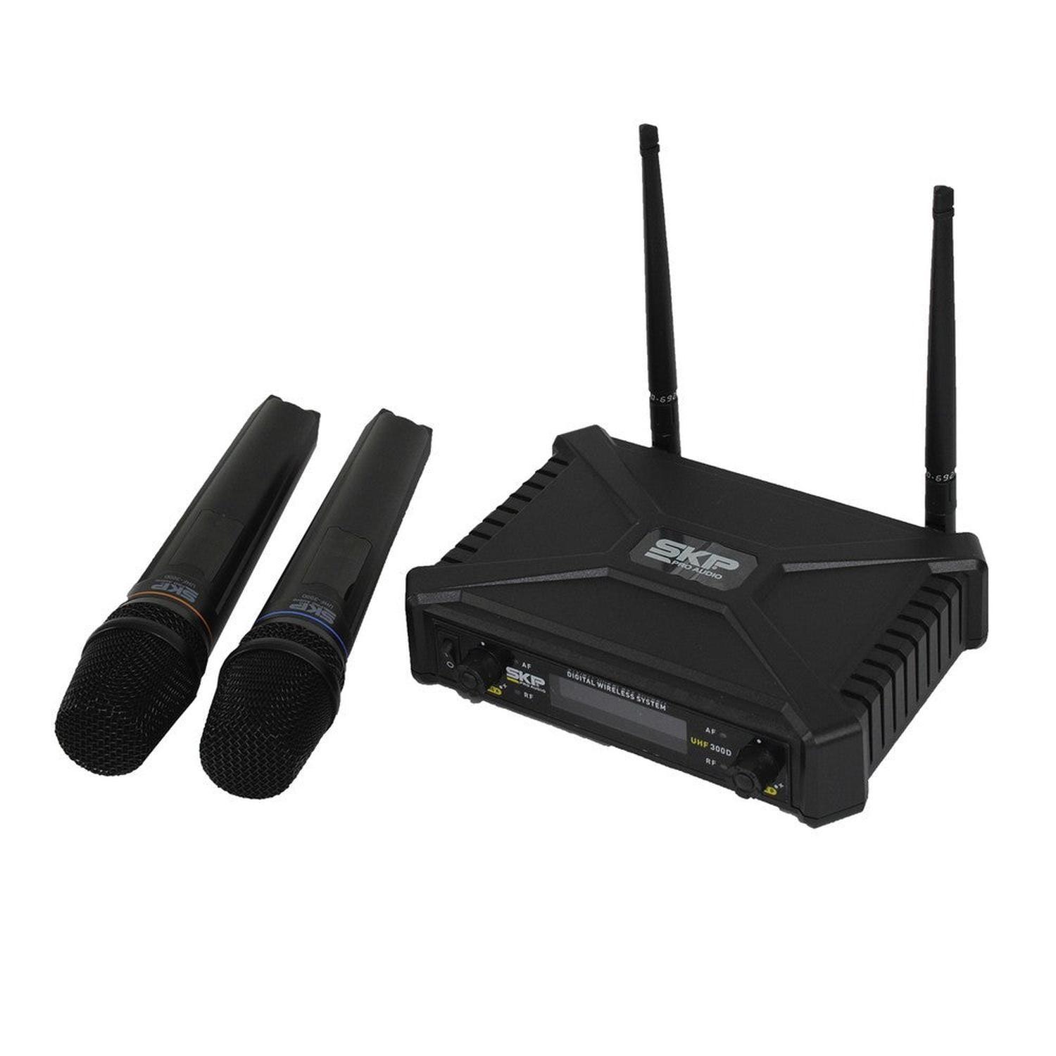 MICROFONO DOBLE INALAMBRICO SKP UHF 300D-3