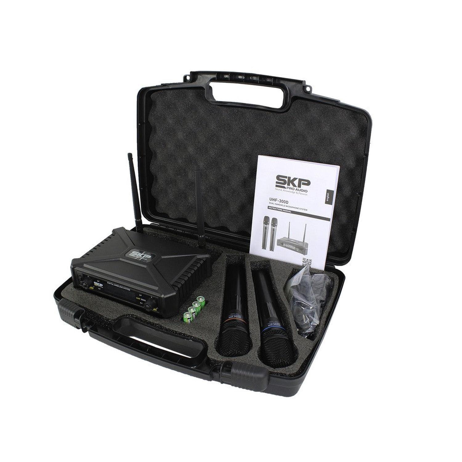 MICROFONO DOBLE INALAMBRICO SKP UHF 300D-4