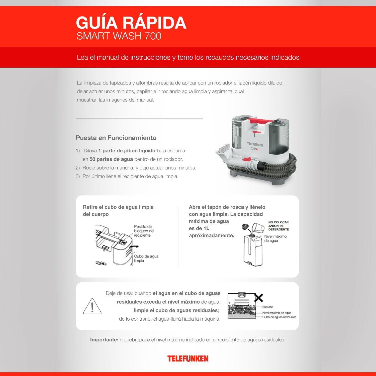 Aspiradora y Limpia Tapiz Telefunken Smart Wash 700-1