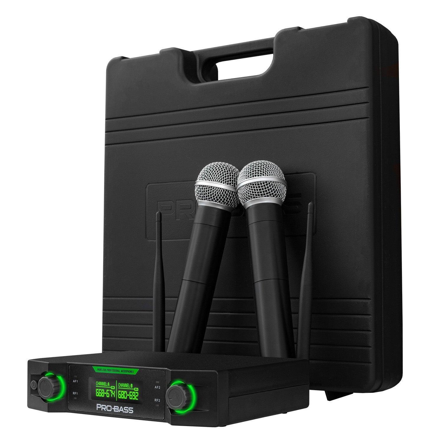 Micrófono Inalámbrico doble Probass UF 224 Multi Frec.-0