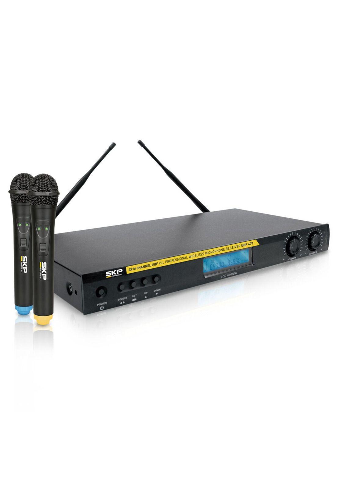 Micrófono doble Inalámbrico SKP UHF 471-0