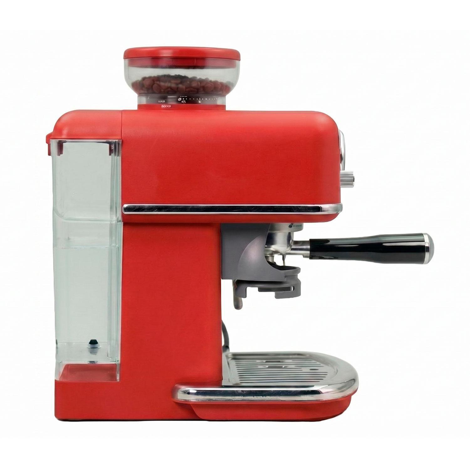 Cafetera Espresso con Molinillo Telefunken Parma Roja-4