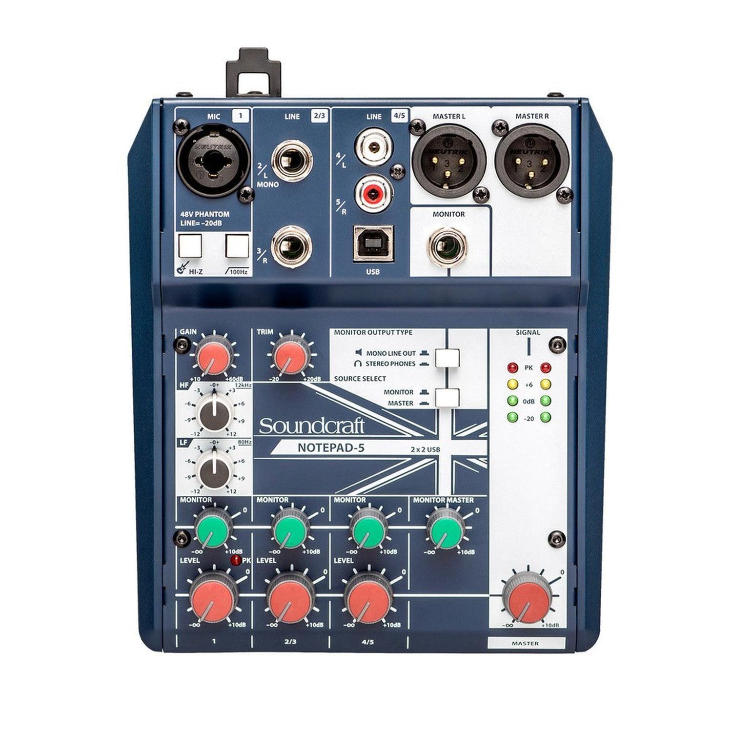 CONSOLA CON INTERFAZ USB SOUNDCRAFT NOTEPAD 5-0