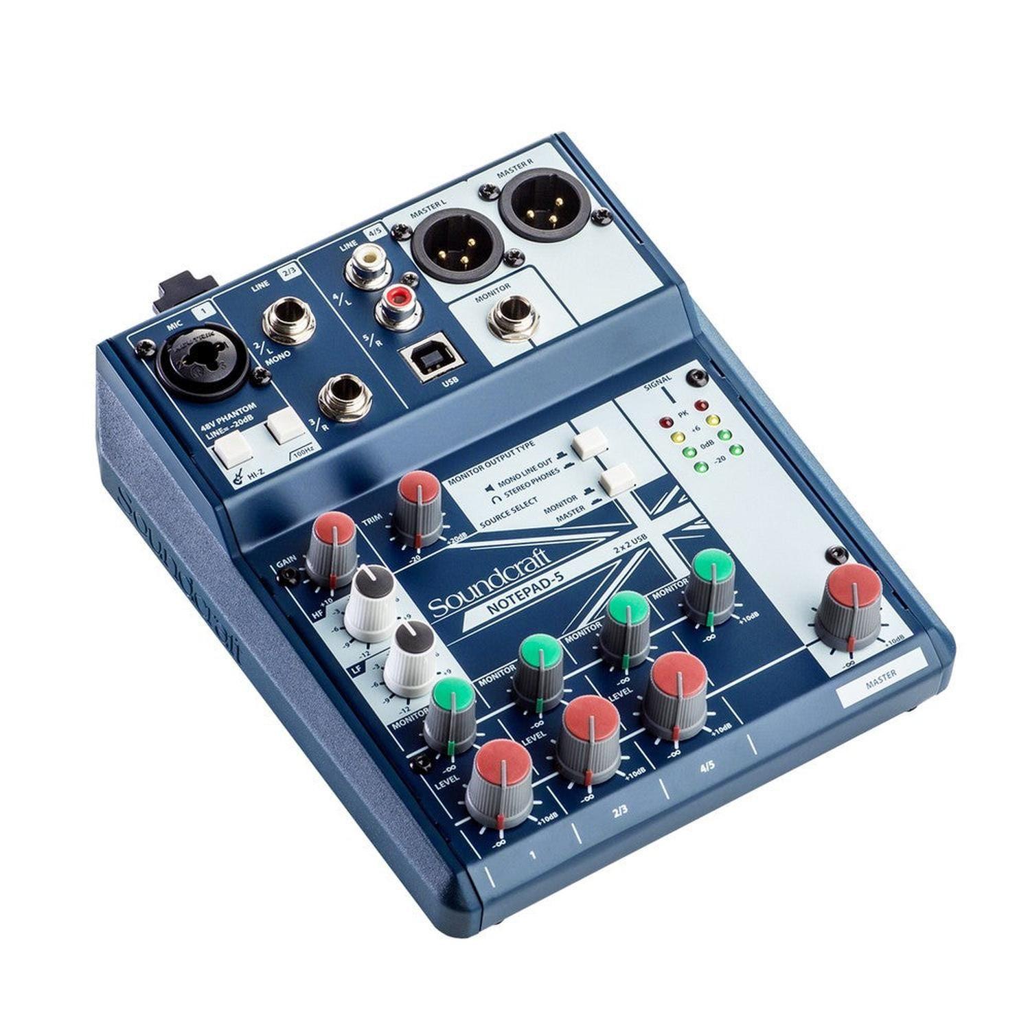CONSOLA CON INTERFAZ USB SOUNDCRAFT NOTEPAD 5-1
