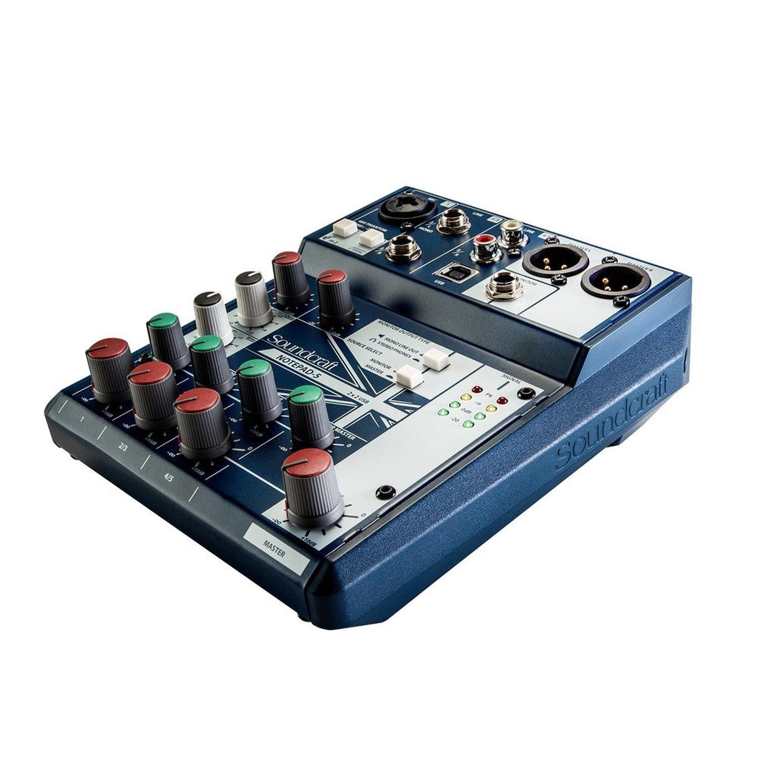 CONSOLA CON INTERFAZ USB SOUNDCRAFT NOTEPAD 5-2