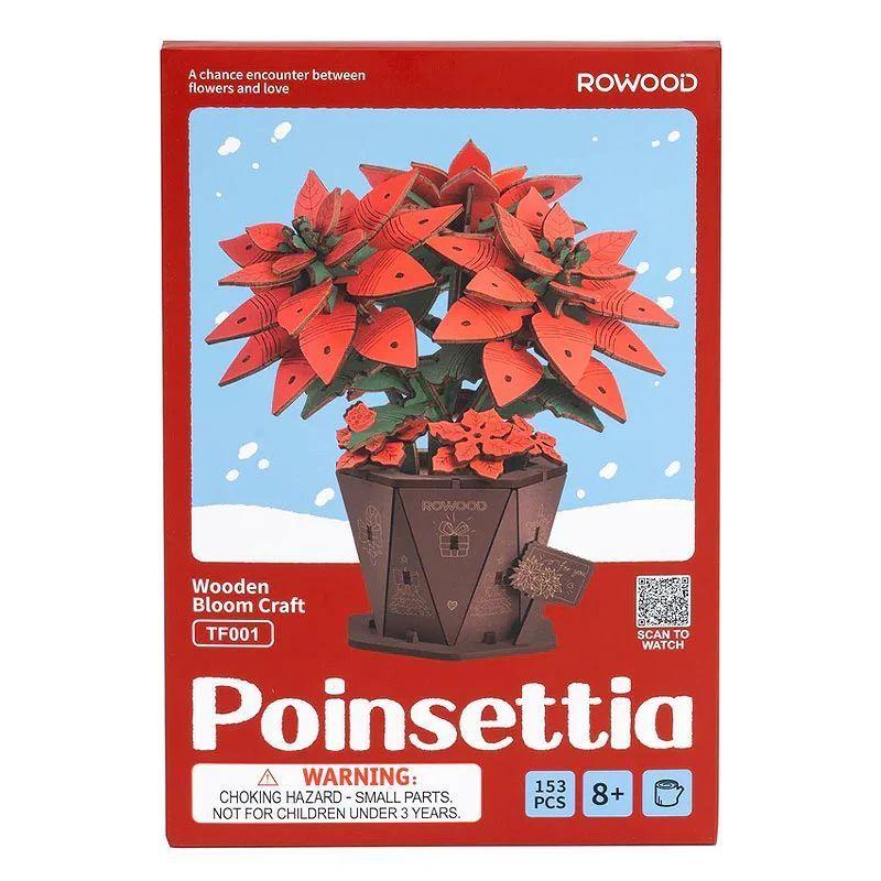 Flor de Nochebuena / Corona del Inca Poinsettia - Maqueta de Madera DIY (Rowood)-3
