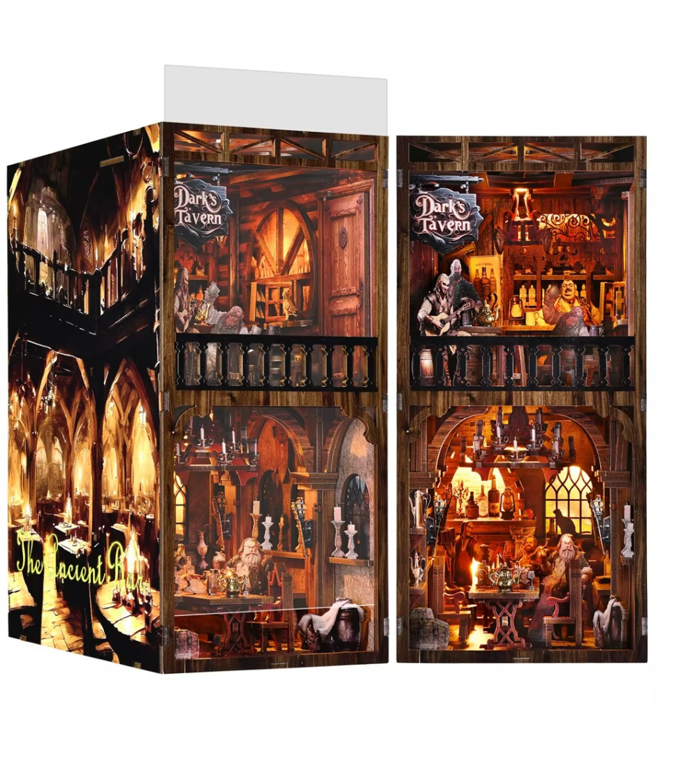 Book Nook Taberna Oscura - Dark's Tavern Diorama 3D DIY con Luz (Hamaileon YM08)-0