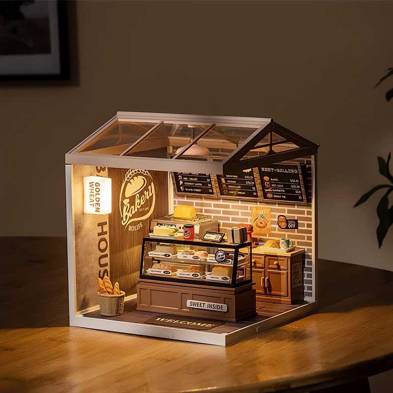 Casa en Miniatura para Armar - Super Creator Panaderia Golden Wheat Bakery DW005-5