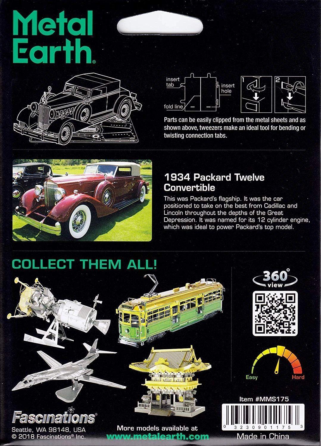 Packard Twelve Convertible Sedan 1934 Puzzle 3D de Metal-5