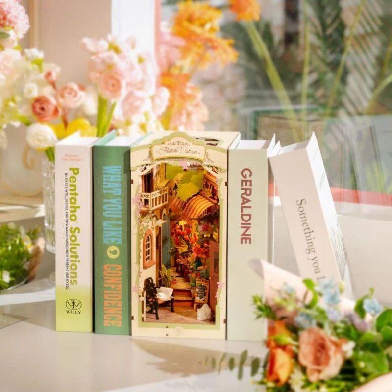 Booknook 3D "Floral Corner" - Rincón Floral para Armar con Luz Táctil (Rolife)-2