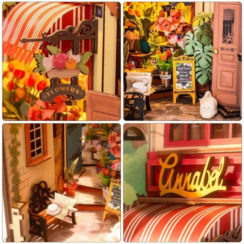 Booknook 3D "Floral Corner" - Rincón Floral para Armar con Luz Táctil (Rolife)-4