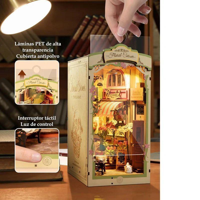 Booknook 3D "Floral Corner" - Rincón Floral para Armar con Luz Táctil (Rolife)-5