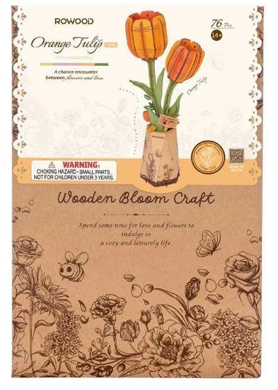 Tulipan Naranjo Flor de Madera-3
