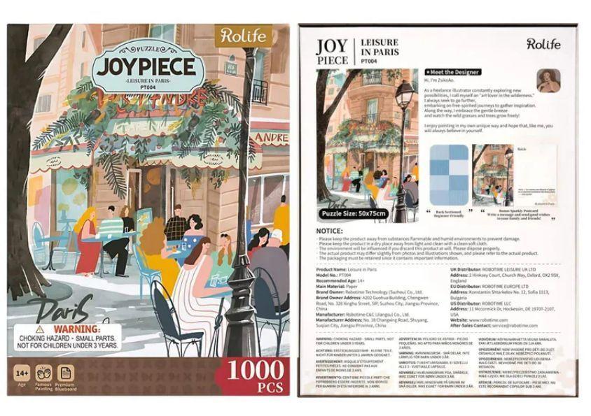 Rompecabezas 1000 Piezas "Ocio en París" - Escena Parisina (Rolife)-5