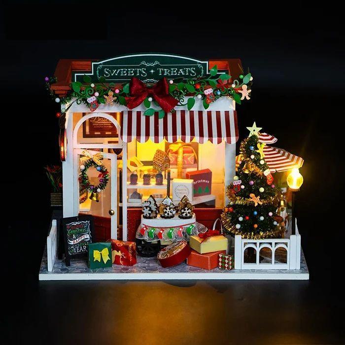Casita Miniatura Navideña "Sweets Treats" – Kit DIY con Luces LED PC2319-4
