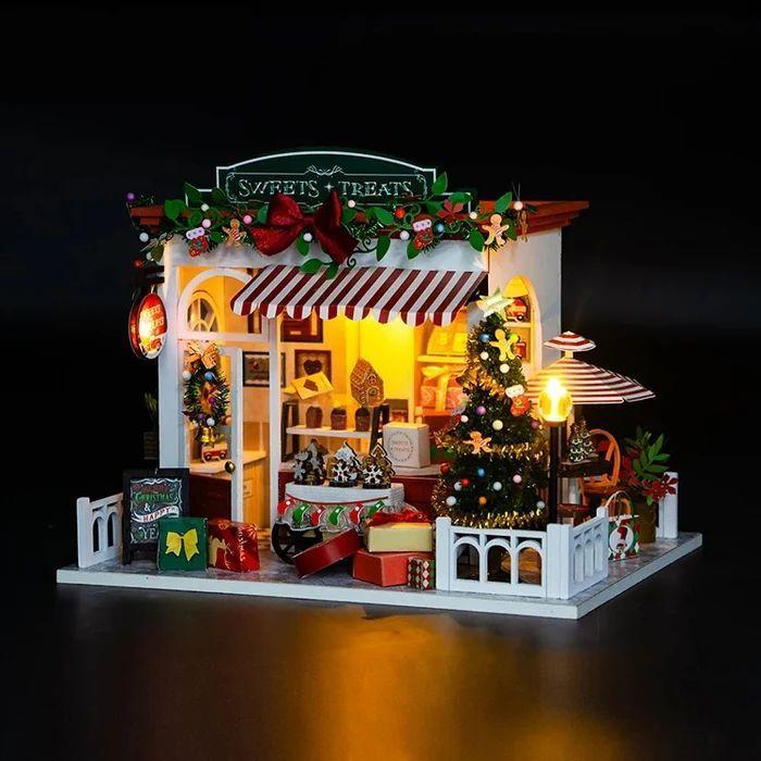 Casita Miniatura Navideña "Sweets Treats" – Kit DIY con Luces LED PC2319-6
