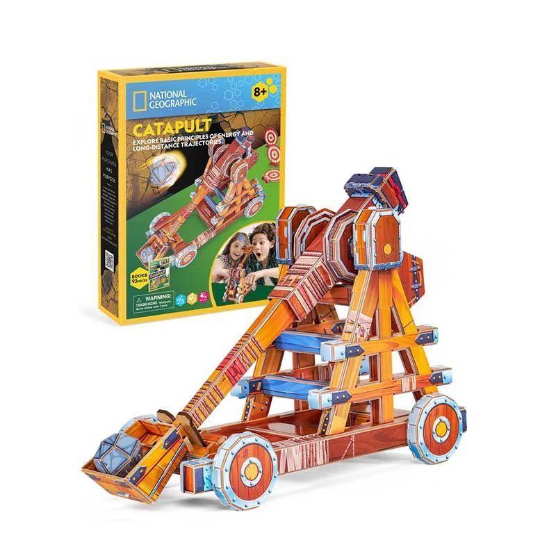 Catapulta armable puzzle 3D Cubicfun Natgeo-2