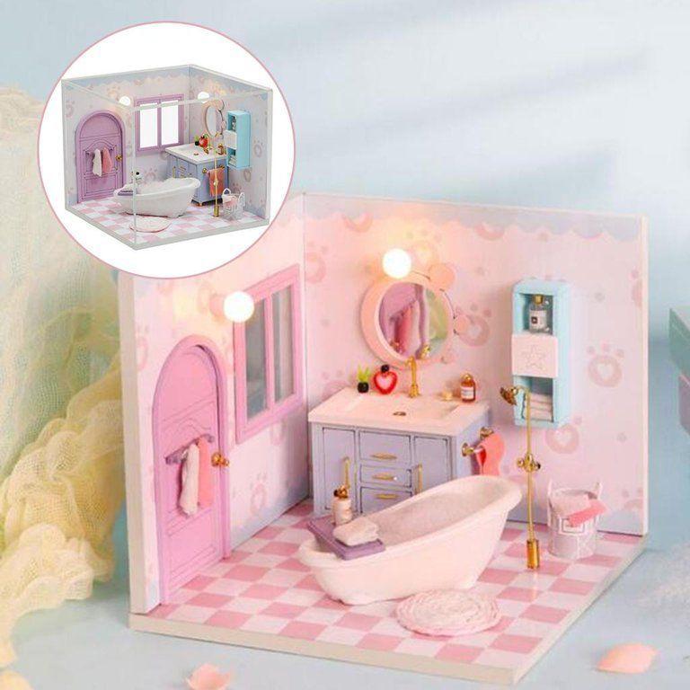 Kit de Casa de Muñecas Cosy Bathroom Miniatura DIY mini house-2