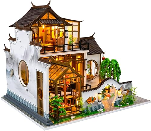 Casa Miniatura DIY “Jardín Chino” – Residencia Tradicional con Luces LED - PC2314-3
