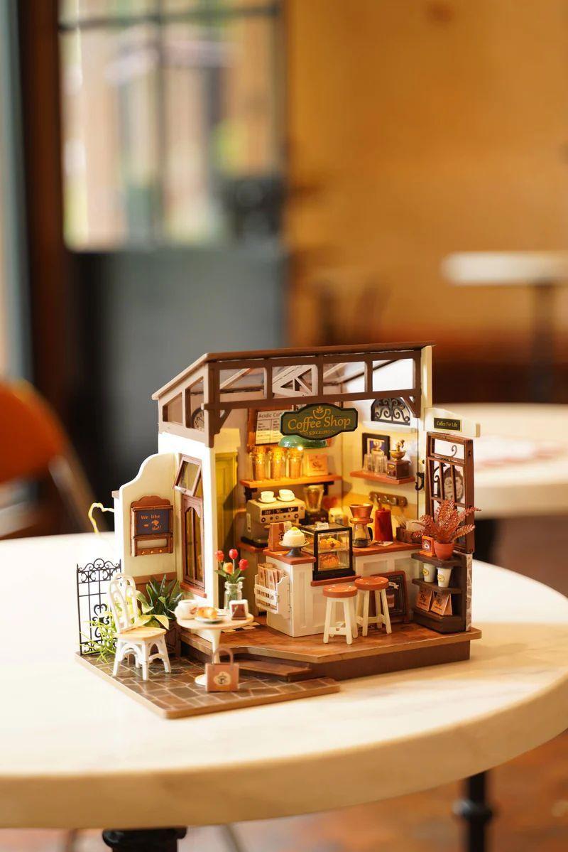 Miniatura DIY "Slow Life Café" - Cafetería para Armar con Luz (Rolife)-3