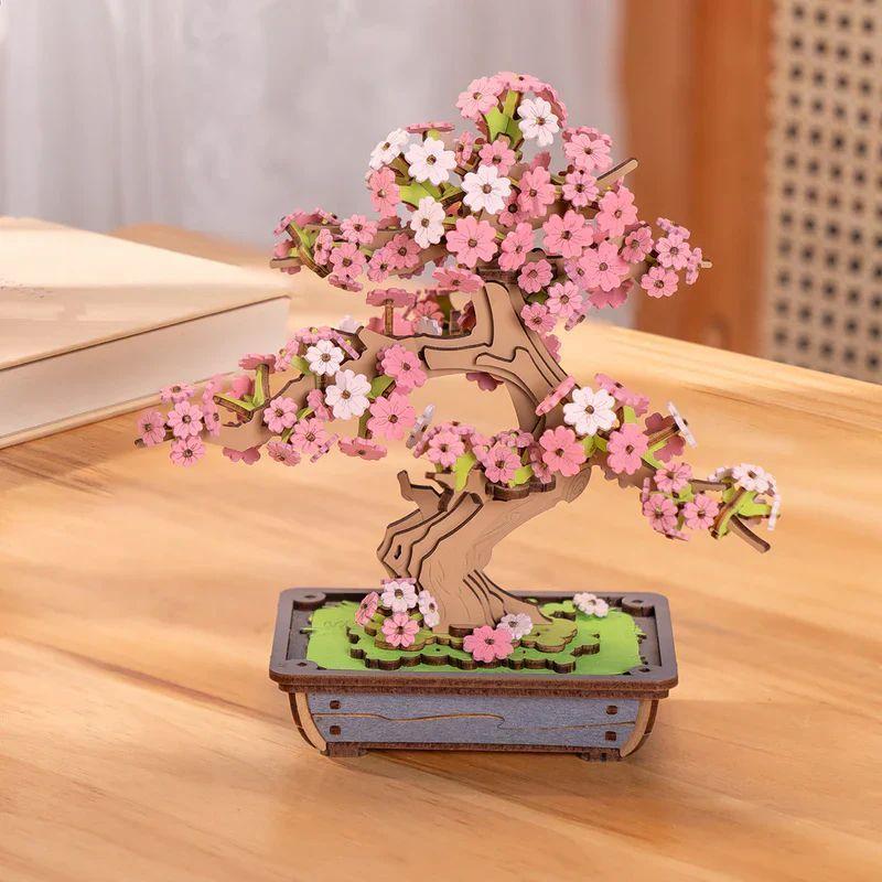 Bonsái de Sakura - Puzzle 3D de Madera para Armar (Rolife)-2