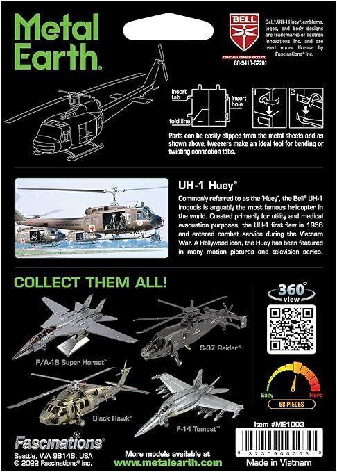 Helicoptero UH-1 Huey Armable Metal Earth-5