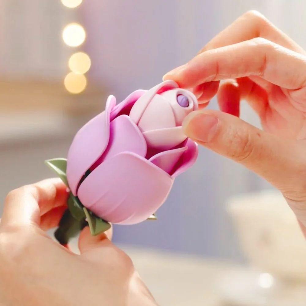 Mini Ramo de Rosas Púrpuras de Madera - Puzzle 3D para Armar (Rokr)-5