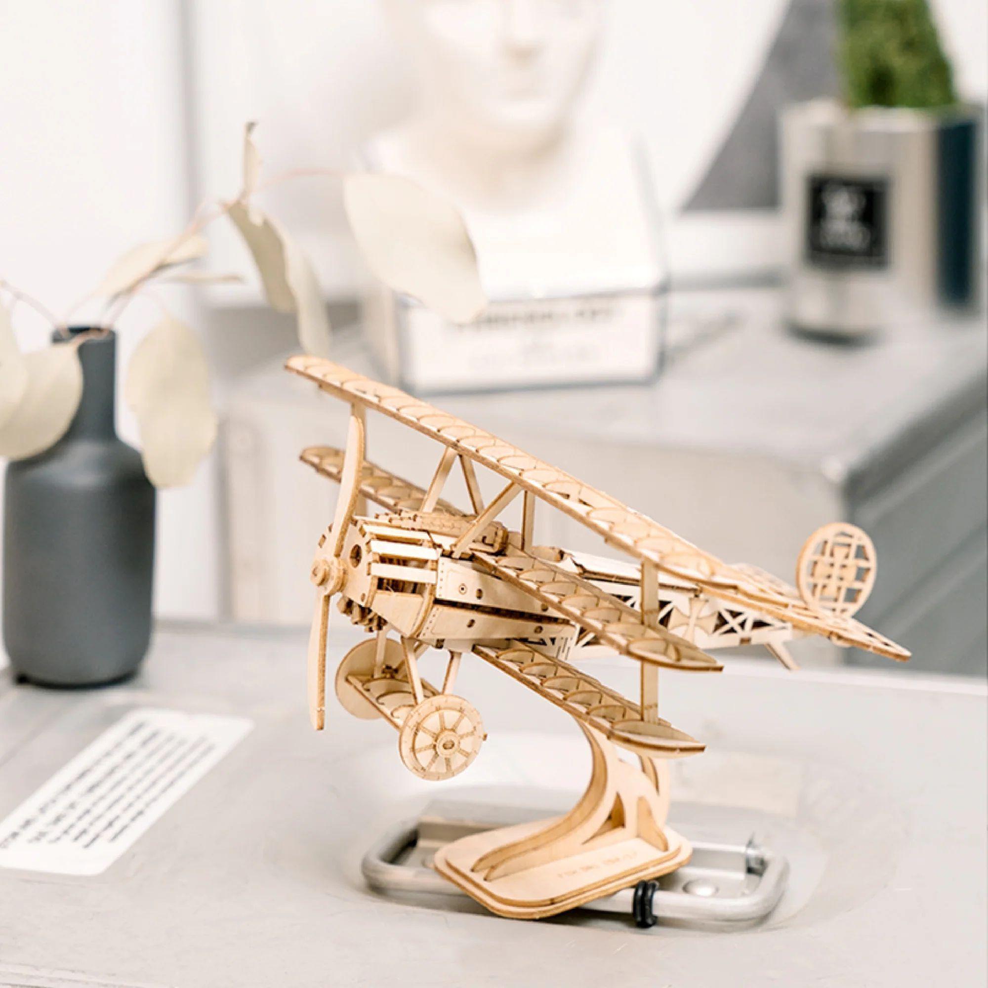 BI-PLANE - Rompecabezas 3D - Maqueta de Madera Rolife-2