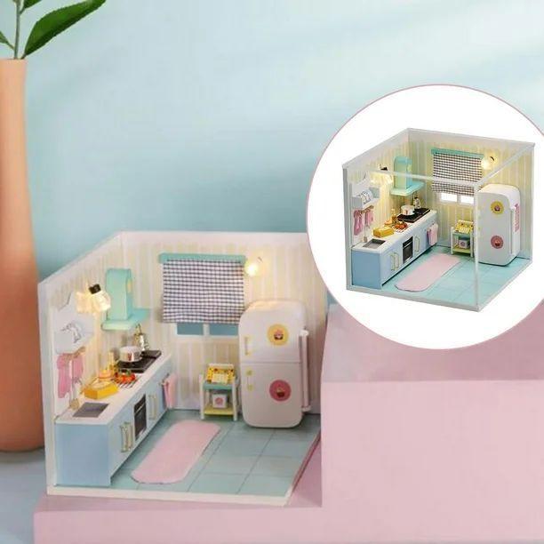 Kit de Casa de Muñecas Miniatura DIY mini house Happy Kitchen-3