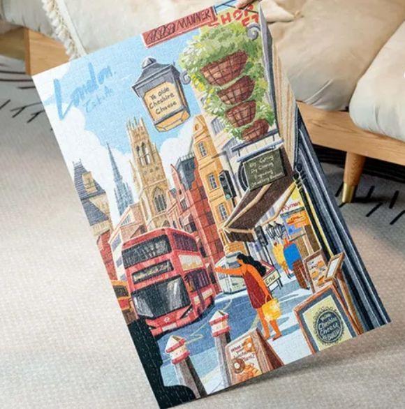 Rompecabezas 1000 Piezas "Walk in London" - Escena de Londres (Rolife)-2