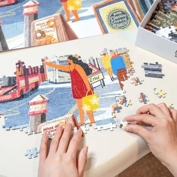 Rompecabezas 1000 Piezas "Walk in London" - Escena de Londres (Rolife)-3