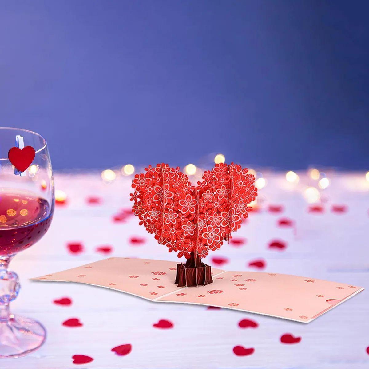 Tarjeta para el Día de San Valentín POP up 3D con corte láser-3