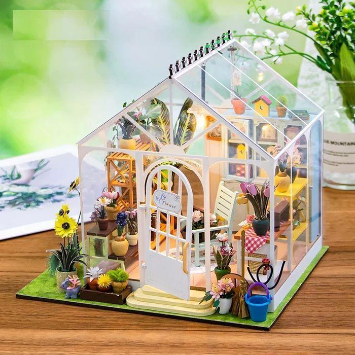 Casita Miniatura "Sunshine Flower"– Kit DIY de Invernadero con Luces LED M2421-2