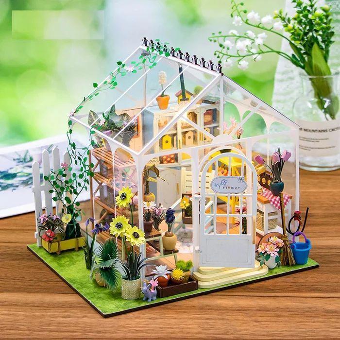 Casita Miniatura "Sunshine Flower"– Kit DIY de Invernadero con Luces LED M2421-3