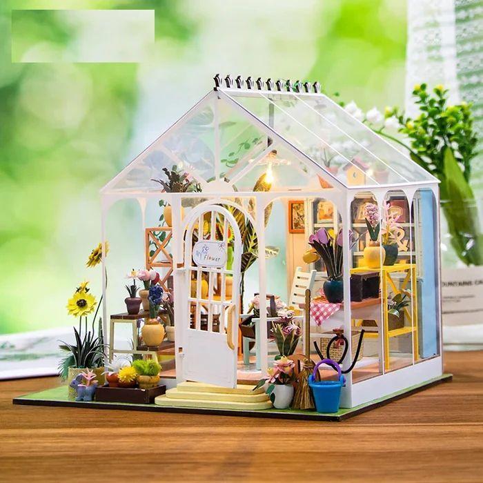 Casita Miniatura "Sunshine Flower"– Kit DIY de Invernadero con Luces LED M2421-5