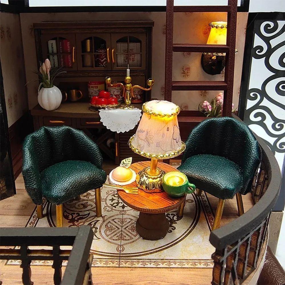 Casita Miniatura "Dream Building Pavilion" – Kit DIY con Luces LED y Diseño de 3 Pisos-4