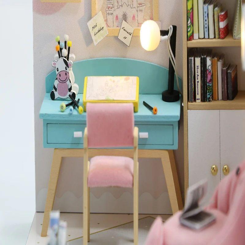 Kit de Casa de Muñecas Miniatura DIY mini house Study Room -2