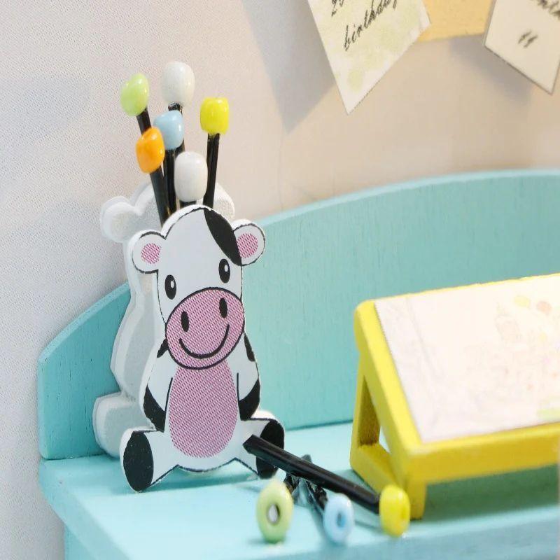 Kit de Casa de Muñecas Miniatura DIY mini house Study Room -3