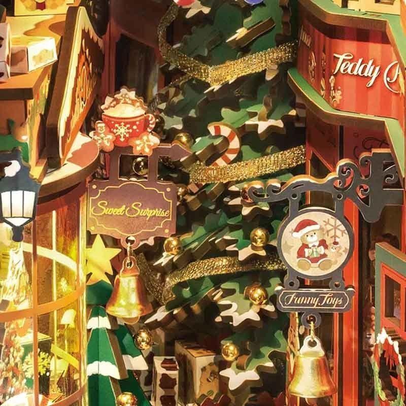 Book Nook Calle Navideña - Christmas Street Diorama 3D DIY (Rolife)-2