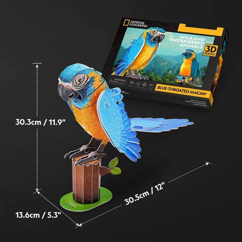 Guacamayo Garganta azul puzzle 3D Cubicfun Natgeo-2