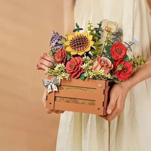 Puzzle 3D de Madera "Caja de Flores" - Maqueta para Armar (Robotime)-2