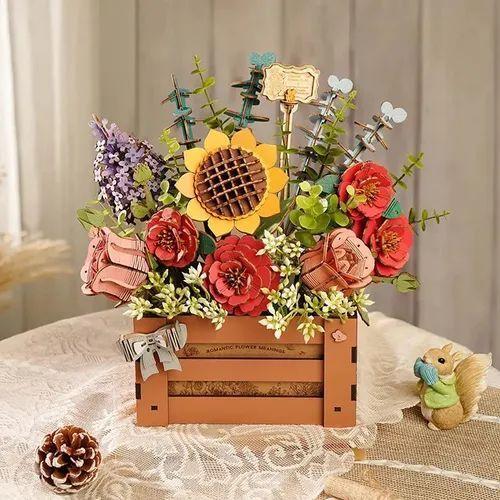 Puzzle 3D de Madera "Caja de Flores" - Maqueta para Armar (Robotime)-4