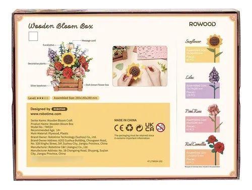 Puzzle 3D de Madera "Caja de Flores" - Maqueta para Armar (Robotime)-5