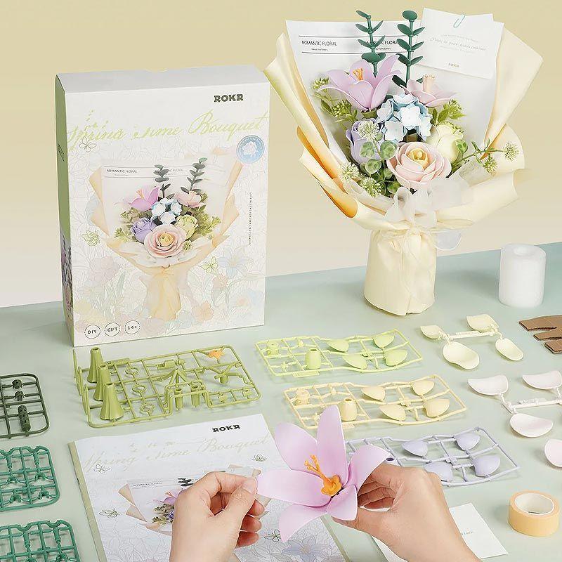 Ramo de Flores "Spring Time Bouquet" para Armar - Kit DIY (Rokr)-4