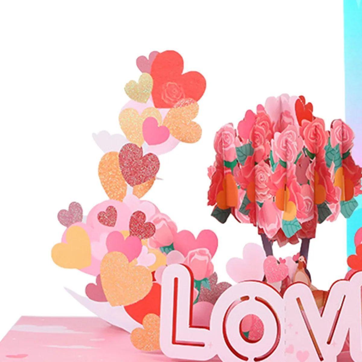 Tarjeta Pop-Up Flores de amor-4