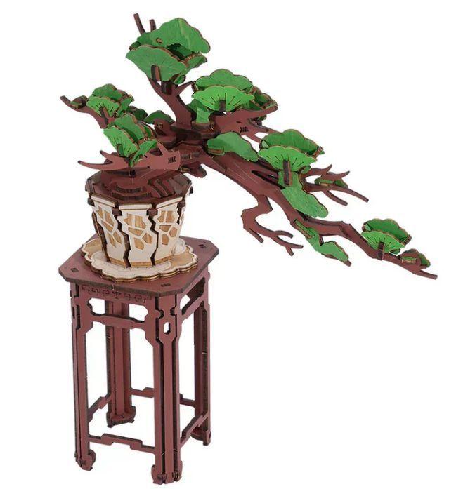 Bonsái de Pino Perenne - Puzzle 3D de Madera para Armar -2