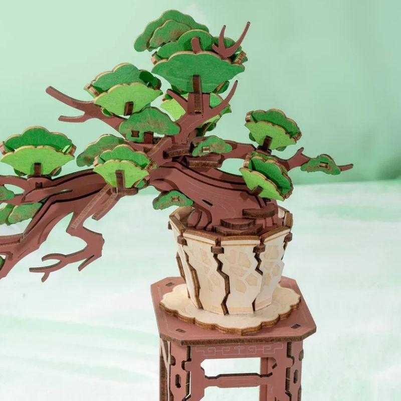 Bonsái de Pino Perenne - Puzzle 3D de Madera para Armar -3