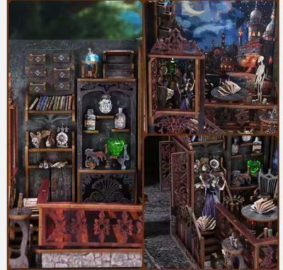 BookNook Ciudad Mágica – Sujeta Libros en Miniatura con Luz y Detalles de Halloween-2